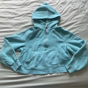 Lululemon Scuba Oversized Half-Zip Crop Hoodie in Light Blue Size XS/S